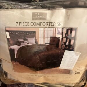Venus Home Collection Brown/light blue Comforter Set